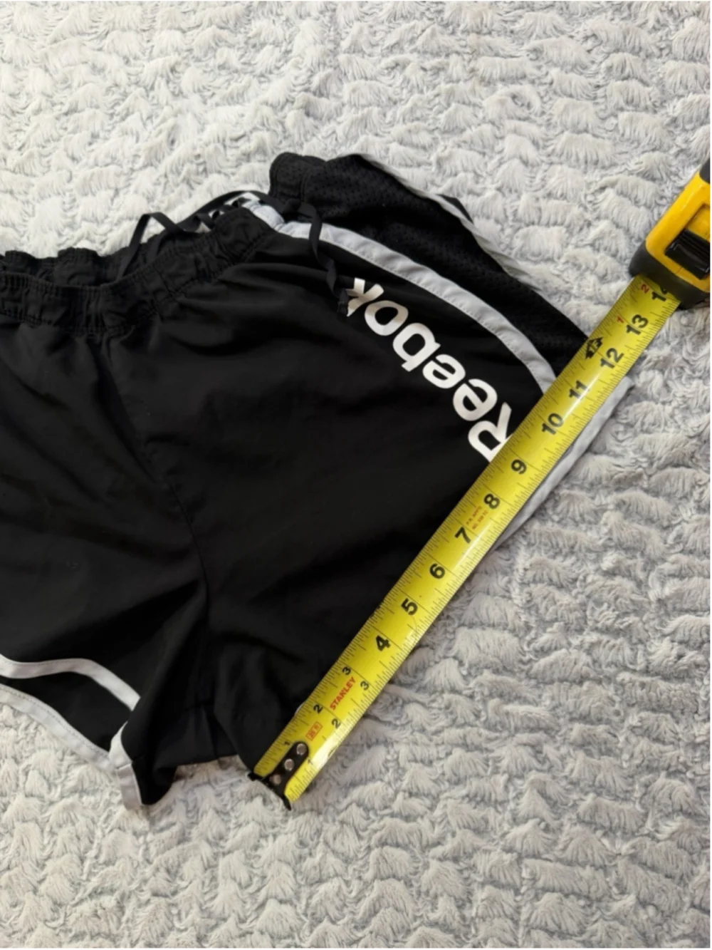 Reebok Women’s Black Mesh Running Shorts Drawstring Elastic Waist, M